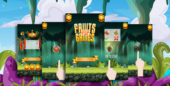 Fruits Games Pop Game Template icon