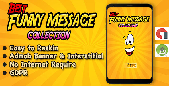 Funny SMS App + Quotes + Ready For Publish + Android Studio icon