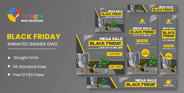 Furniture Black Friday Sale HTML5 Banner Ads GWD icon