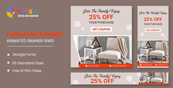 Furniture Google Adwords HTML5 Banner Ads GWD icon