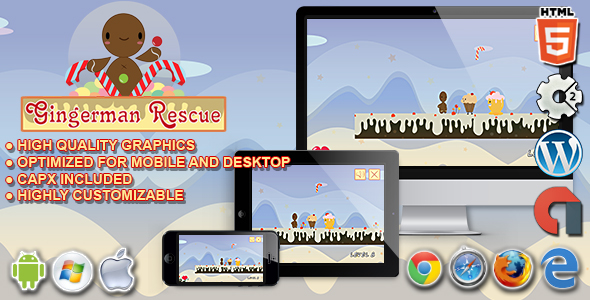 Gingerman Rescue - HTML5 Construct 2 Platform Game icon