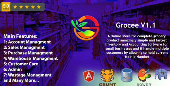Grocee - Complete Grocery store Backend with Telecaller icon