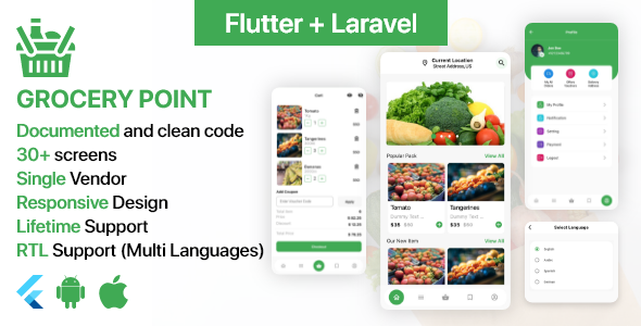 Grocery Point - Online Grocery Shop App in Flutter + PHP Laravel Admin panel icon