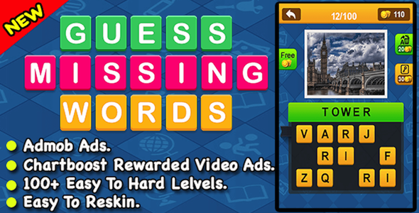 Guess Missing Word + Best IOS Word Puzzle Game icon