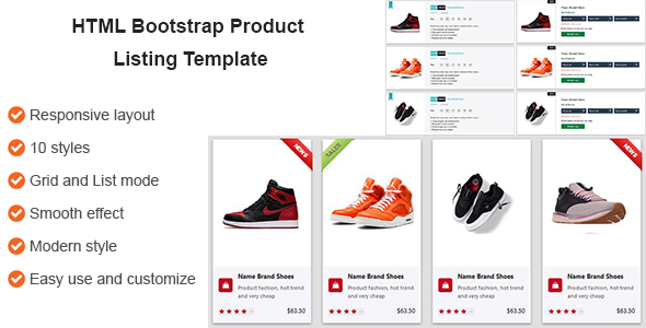 HTML CSS Product Listing Template icon