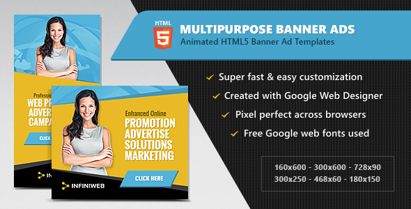 HTML5 Ads - Multipurpose Animated Banner Templates icon