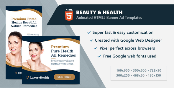 HTML5 Animated Banner Ads - Beauty & Health (GWD) icon