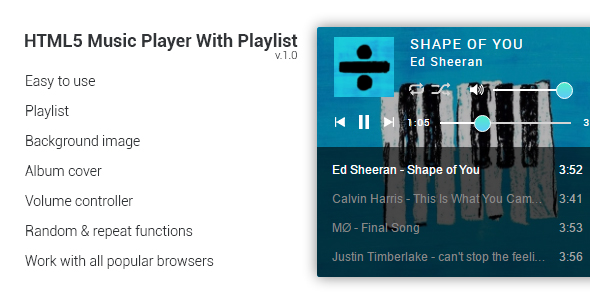 HTML5 Music Player With Playlist icon