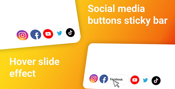 HTML/CSS Animated social media button sticky bar icon