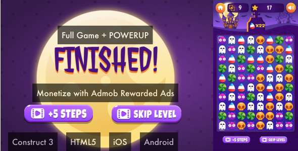 Halloween Match 3 - Construct 3 HTML5 Full Game icon