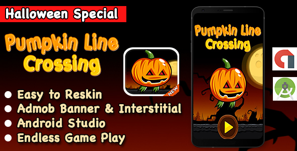 Halloween Pumpkin Line Jump + Endless Game + Android Studio + Ready For Publish icon