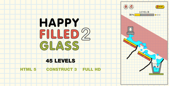 Happy Filled Glass 2 - HTML5 Game (Construct3) icon