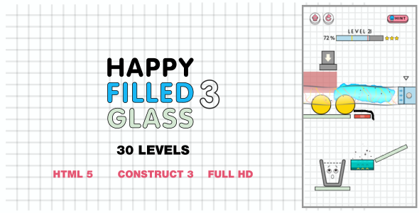 Happy Filled Glass 3 - HTML5 Game (Construct3) icon