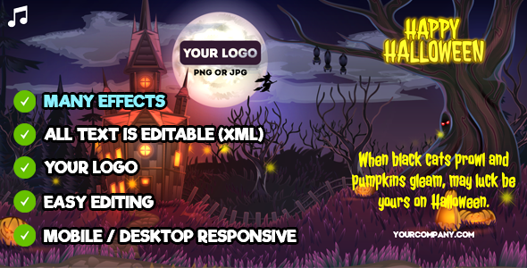 Happy Halloween Card with Many Effects icon