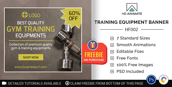 Health & Fitness | Gym Training Equipment Banner (HF002) icon