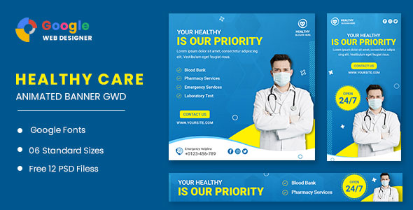Healthy Care Animated Banner GWD icon
