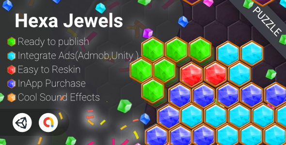 Hexa Jewels (Unity Game+Admob+iOS+Android) icon
