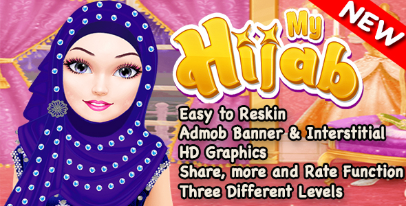 Hijab Spa Salon and Makeover Game For Kids + Admob + Ready For Publish icon