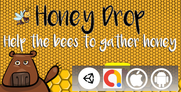 Honey Drop Unity Casual Android and iOS Game Project with Admob ad