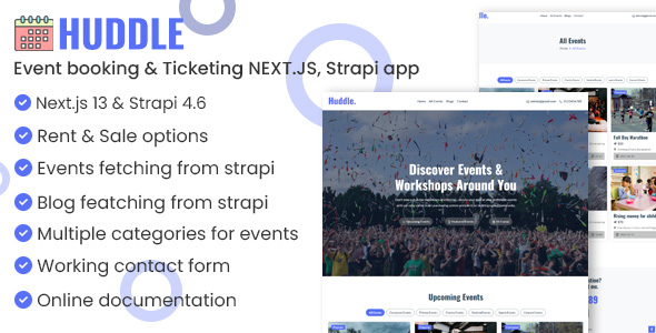 Huddle - Event booking & Ticketing NEXT.JS, Strapi app icon