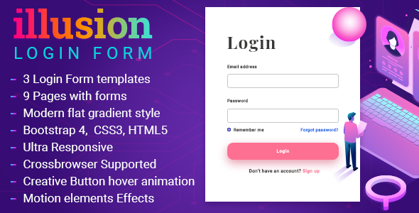 Illusion Modern Responsive Login Layouts icon