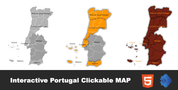 Interactive Portugal Clickable MAP icon