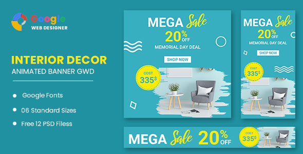 Interior Decor Google Adwords HTML5 Banner Ads GWD icon
