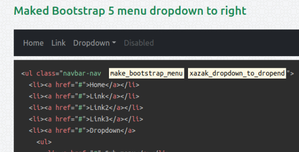 Javascript Bootstrap 5 menu maker icon