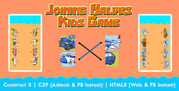 Joining Halves Kids Education Game (Construct 3 | C3P | HTML5) Admob Ready icon