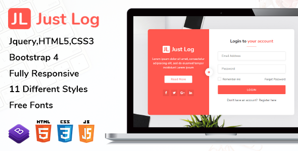 JustLog - Authentication HTML5 Templates icon