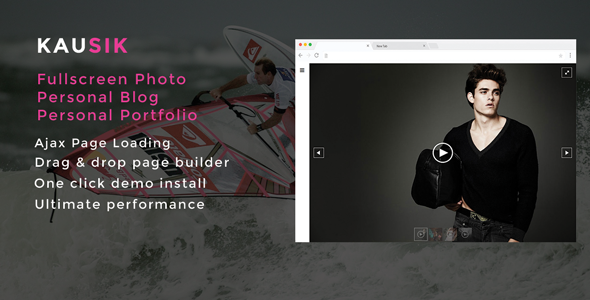 Kausik Ajax Driven Fullscreen Photography Personal Blog and Portfolio Theme icon