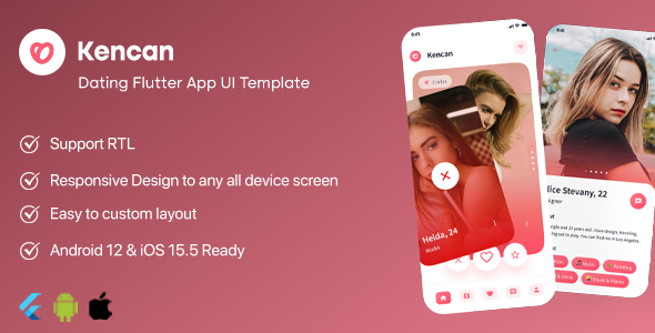 Kencan - Dating Flutter App UI Template icon