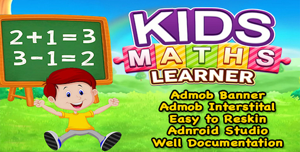 Kids Maths Learner + Kids Education Game + (Admob + Android Studio) Ready For Publish icon