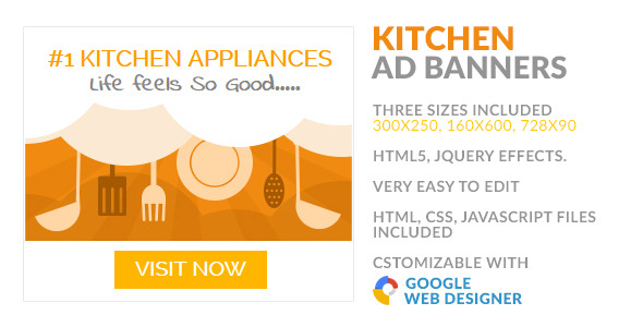 Kitchen Appliances Store HTML5 GWD AD Banner icon