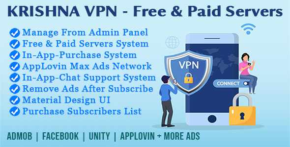 Krishna VPN Pro - Android VPN App With Admin Panel & In-App-Purchase icon