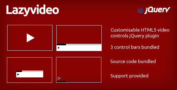 Lazyvideo - Customisable controls for HTML5 video icon