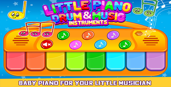 Little Piano Drum And Music Game For Kids + Admob + Android Studio icon