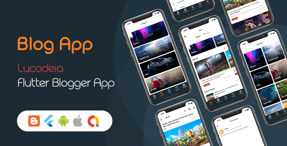 Lucodeia Blog - Flutter Blogger App | Admob - DarkMode icon
