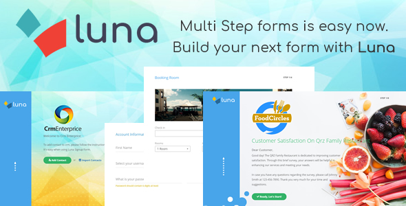 Luna Multi Step Form. E-commerce, Questionnaire, Reservation, Service icon