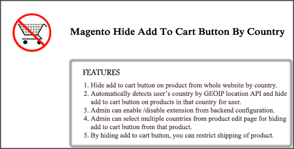 Magento Hide Add To Cart Button By Country icon