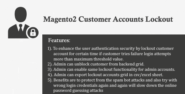 Magento2 Customer Accounts Lockout icon