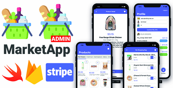 Market App 2.0 with Admin App | Full iOS Application icon