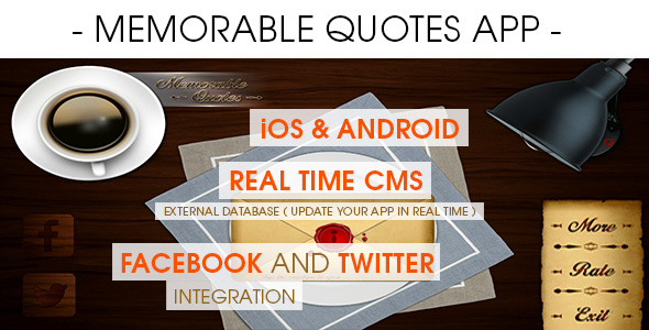 Memorable Quotes App With CMS - iOS & Android icon