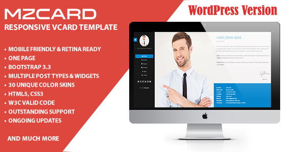 MilZinCard Resume / CV & Portfolio vCard WordPress Theme icon