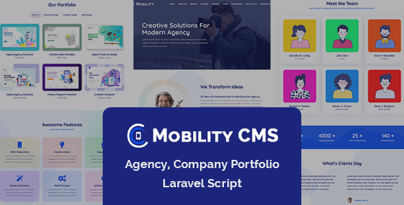 Mobility CMS - Agency, Company Portfolio Laravel Script icon