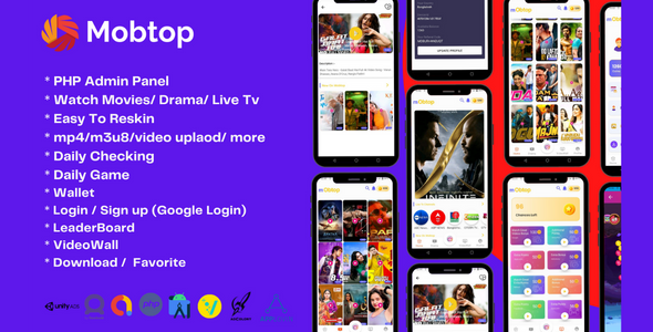 Mobtop Tv Movies - TV Series - Live TV Channels With Earning App icon
