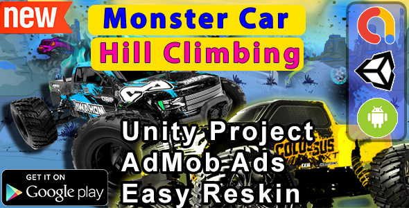 Monster Car Hill Climbing Game Unity Game with Admob Ads New icon