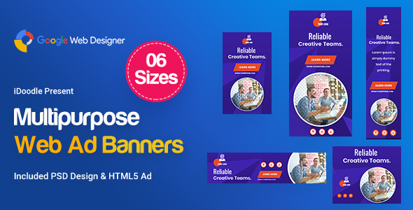 Multi-Purpose Banners HTML5 D54 - GWD & PSD icon