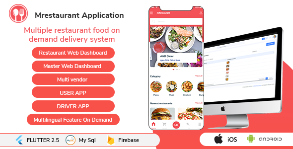 Multiple Restaurant System |Marketplace | Multivendor |Swiggy |Zomato |Uber eats | Food delivery app Flutter  Mobile Full Applications