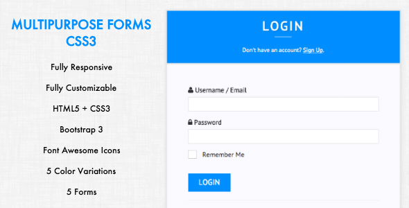 Multipurpose Forms - CSS3 icon